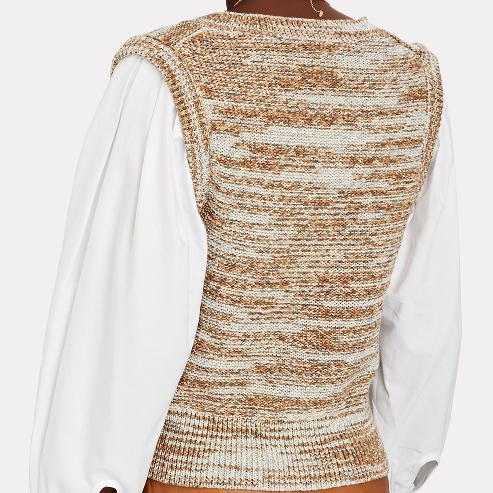 Veronica Beard Brown and Cream Sweater, Size L - Picture 4 of 11